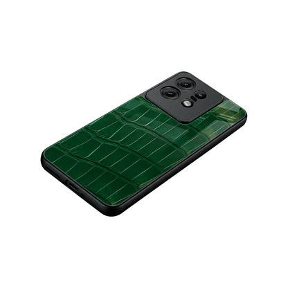 Croco Green stylish phone case for motorola edge 50 pro | glossy glass and slim fit