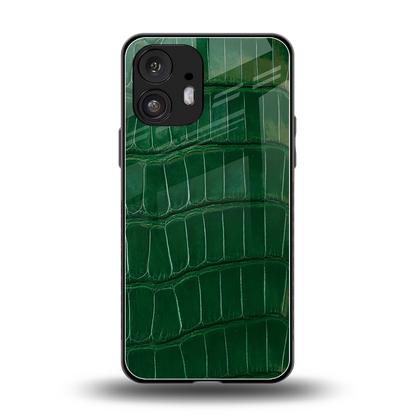 Croco Green back phone cover | glass case for nothing phone 2