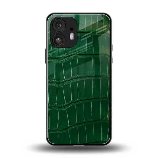 Croco Green back phone cover | glass case for nothing phone 2