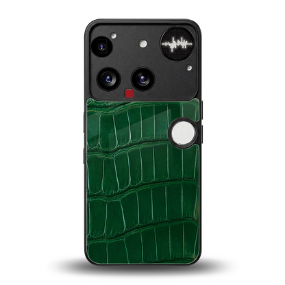 Croco Green back phone cover | glass case for nothing phone 3