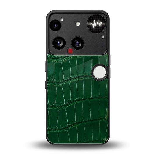 Croco Green back phone cover | glass case for nothing phone 3