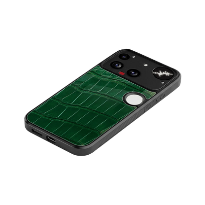 Croco Green stylish phone case for nothing phone 3 | glossy glass and slim fit