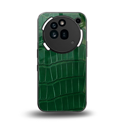 Croco Green back phone cover | glass case for nothing phone 3a pro