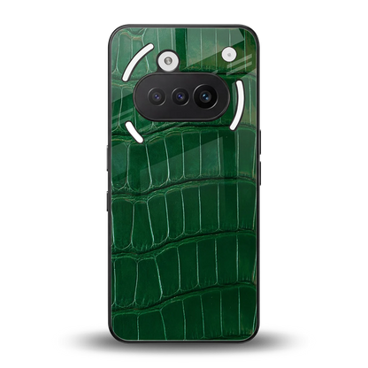 Croco Green back phone cover | glass case for nothing phone 3a