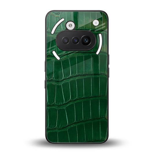 Croco Green back phone cover | glass case for nothing phone 3a
