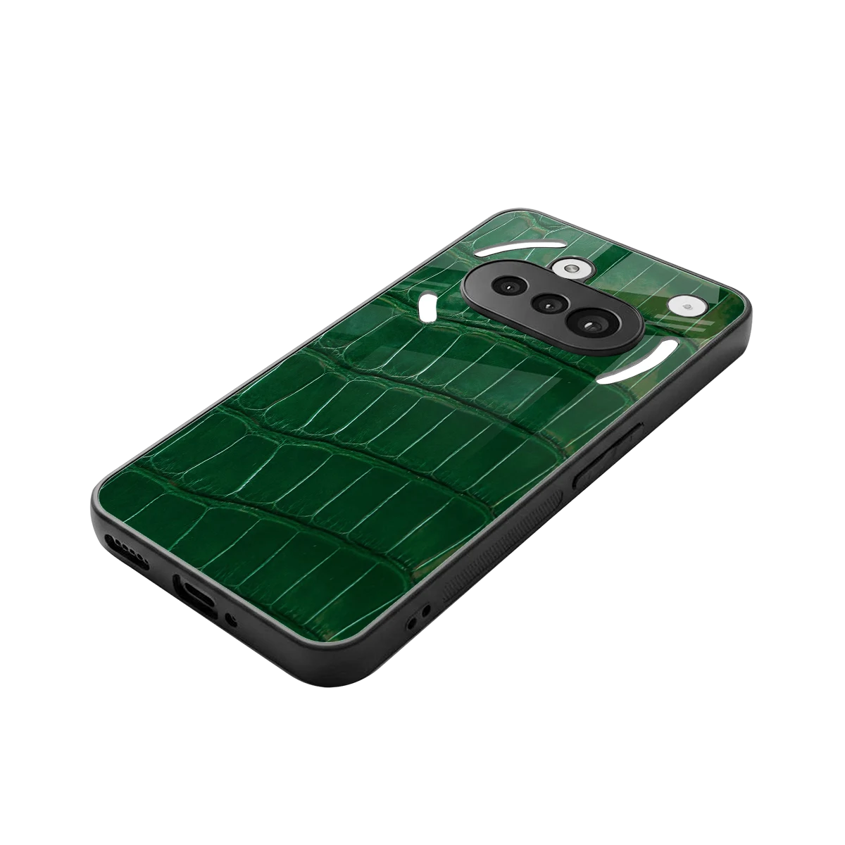 Croco Green stylish phone case for nothing phone 3a | glossy glass and slim fit