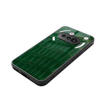 Croco Green stylish phone case for nothing phone 3a | glossy glass and slim fit