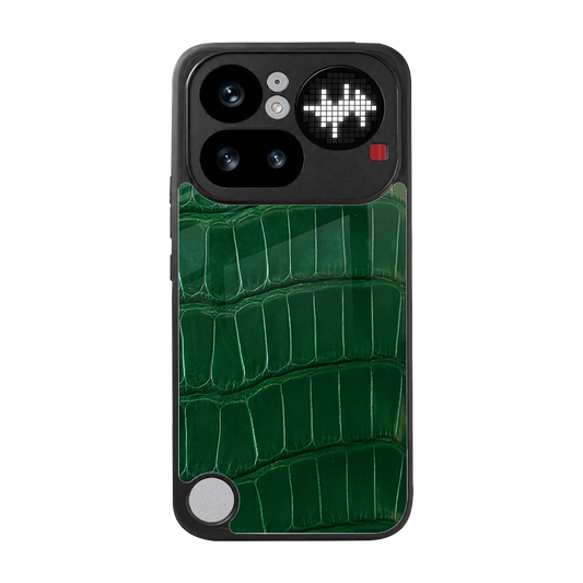 Croco Green back phone cover | glass case for nothing phone 4a pro