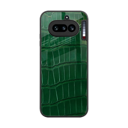 Croco Green back phone cover | glass case for nothing phone 4a