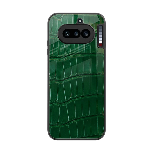 Croco Green back phone cover | glass case for nothing phone 4a
