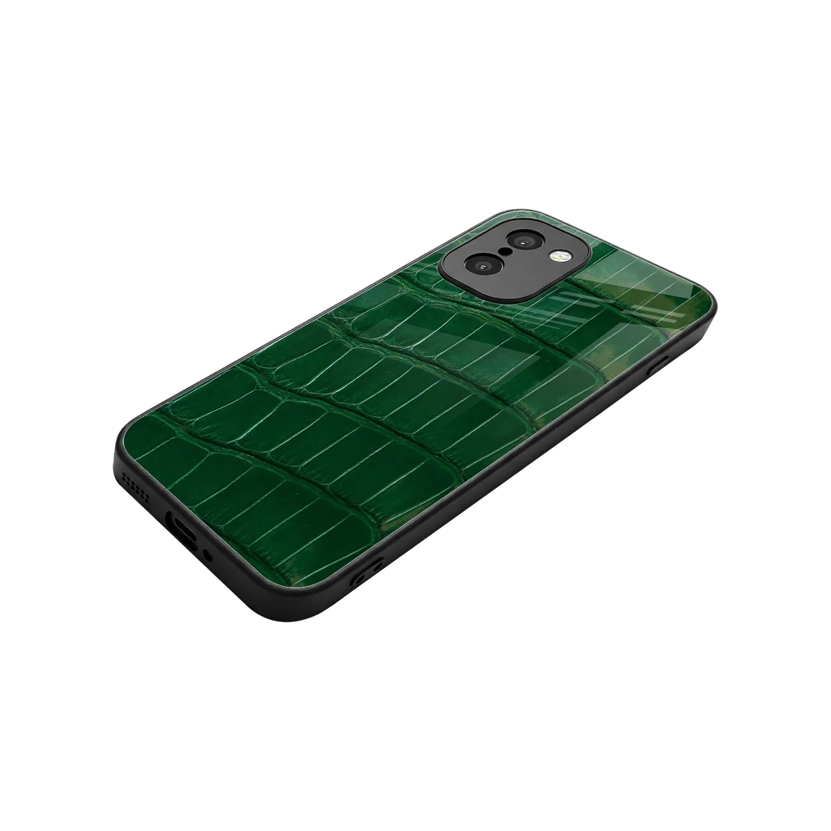 Croco Green stylish phone case for oneplus 15r | glossy glass and slim fit