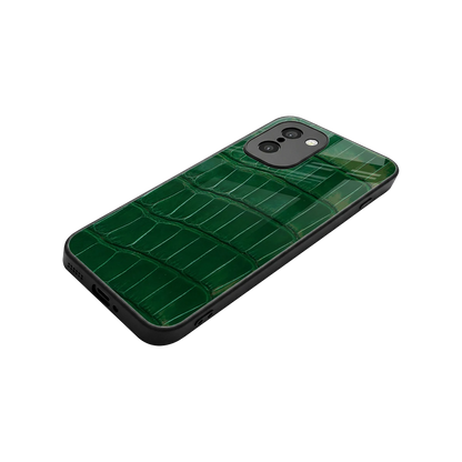 Croco Green stylish phone case for oneplus 15r | glossy glass and slim fit