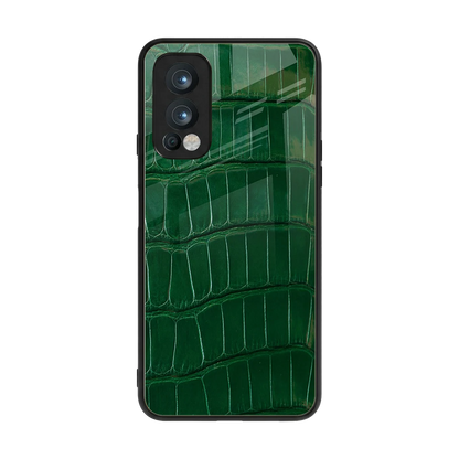 Croco Green back phone cover | glass case for oneplus nord 2