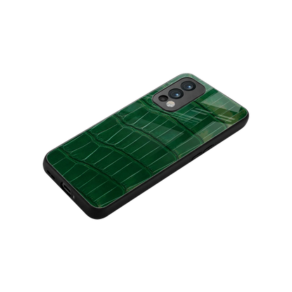 Croco Green stylish phone case for oneplus nord 2 | glossy glass and slim fit