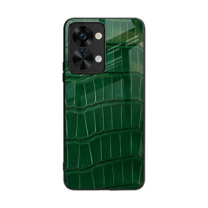 Croco Green back phone cover | glass case for oneplus nord 2t