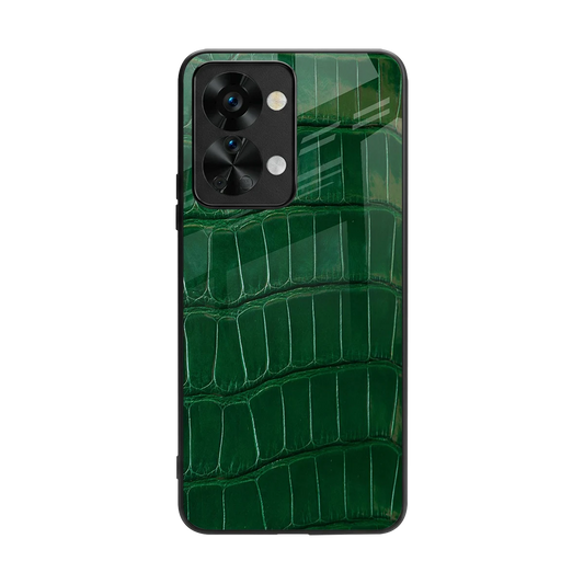 Croco Green back phone cover | glass case for oneplus nord 2t