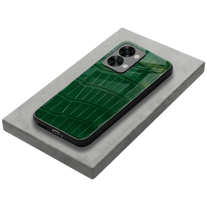 Croco Green stylish phone case for oneplus nord 2t | glossy glass and slim fit