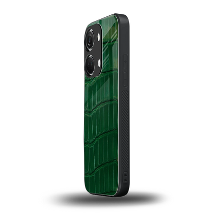Croco Green oneplus nord 3 mobile cover | shockproof glass phone case