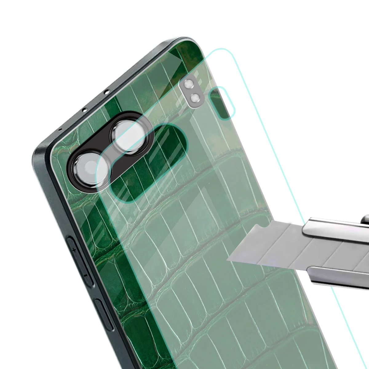 Croco Green stylish phone case for oneplus nord 4 | glossy glass and slim fit