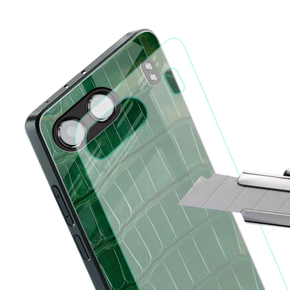 Croco Green stylish phone case for oneplus nord 4 | glossy glass and slim fit