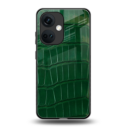 Croco Green back phone cover | glass case for oneplus nord ce 3