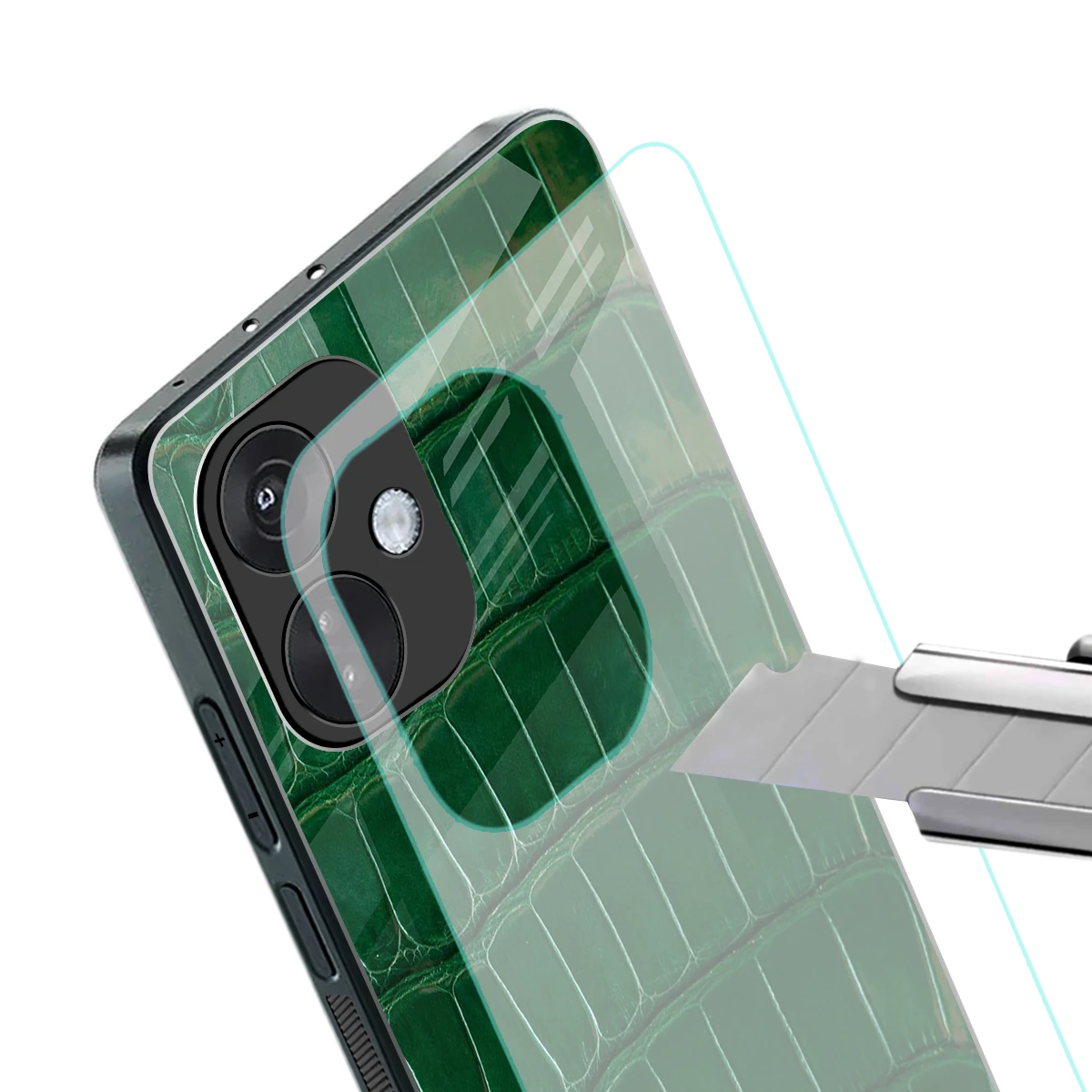 Croco Green stylish phone case for oneplus nord ce 3 | glossy glass and slim fit