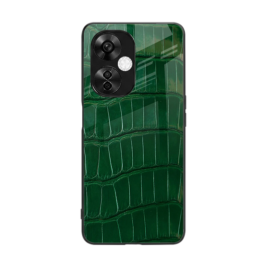 Croco Green back phone cover | glass case for oneplus nord ce 3 lite