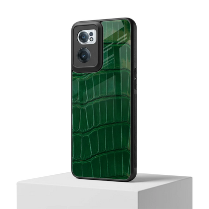 Croco Green oneplus nord ce 2 mobile cover | shockproof glass phone case