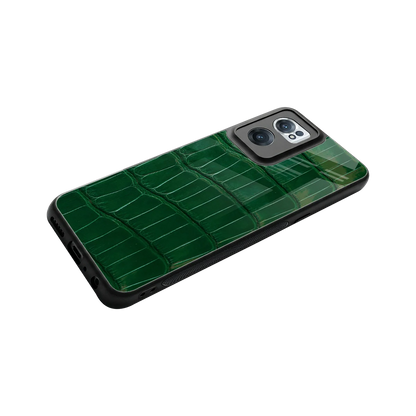 Croco Green stylish phone case for oneplus nord ce 2 | glossy glass and slim fit