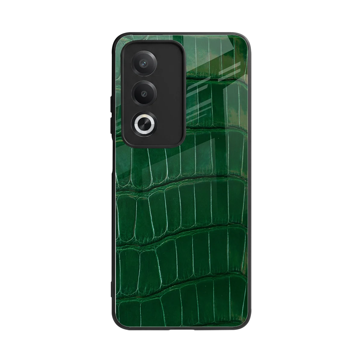 Croco Green back phone cover | glass case for oppo a3 pro
