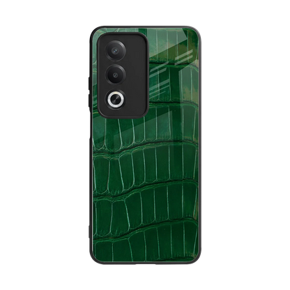 Croco Green back phone cover | glass case for oppo a3 pro