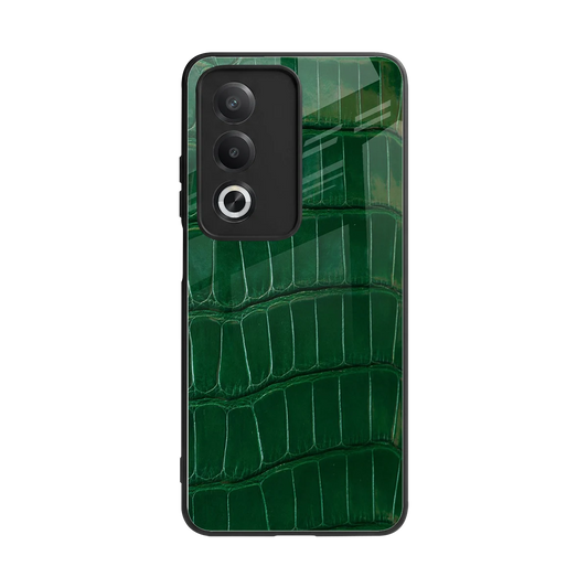 Croco Green back phone cover | glass case for oppo a3 pro