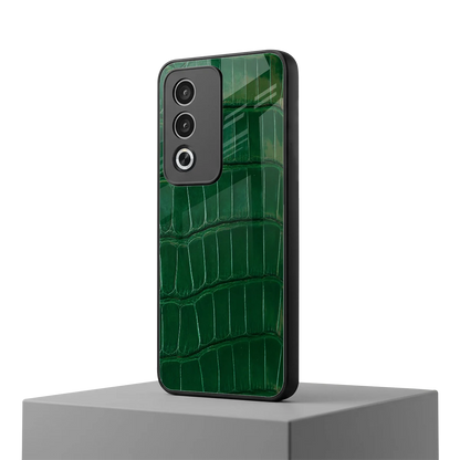 Croco Green oppo a3 pro mobile cover | shockproof glass phone case