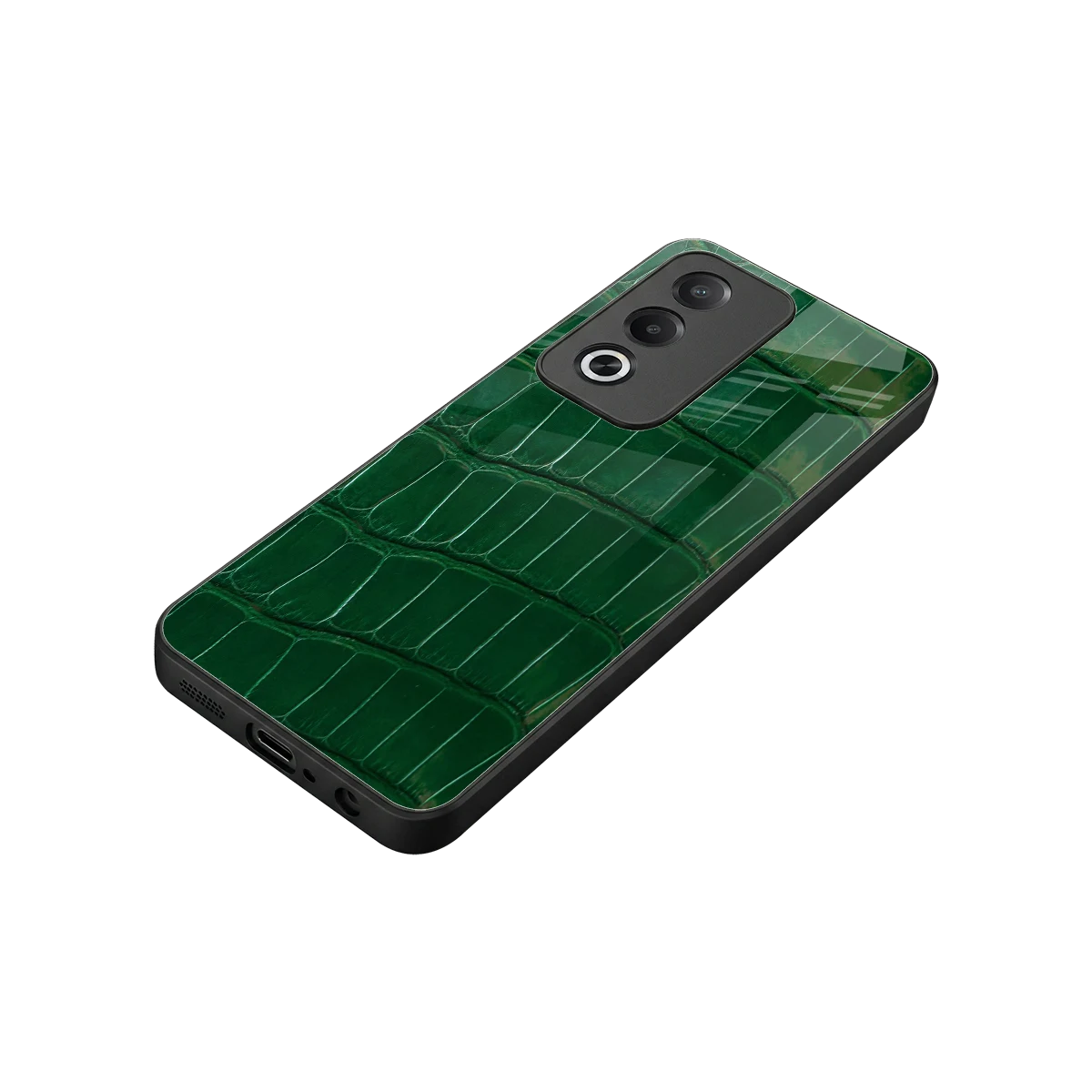 Croco Green stylish phone case for oppo a3 pro | glossy glass and slim fit