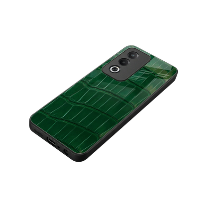 Croco Green stylish phone case for oppo a3 pro | glossy glass and slim fit