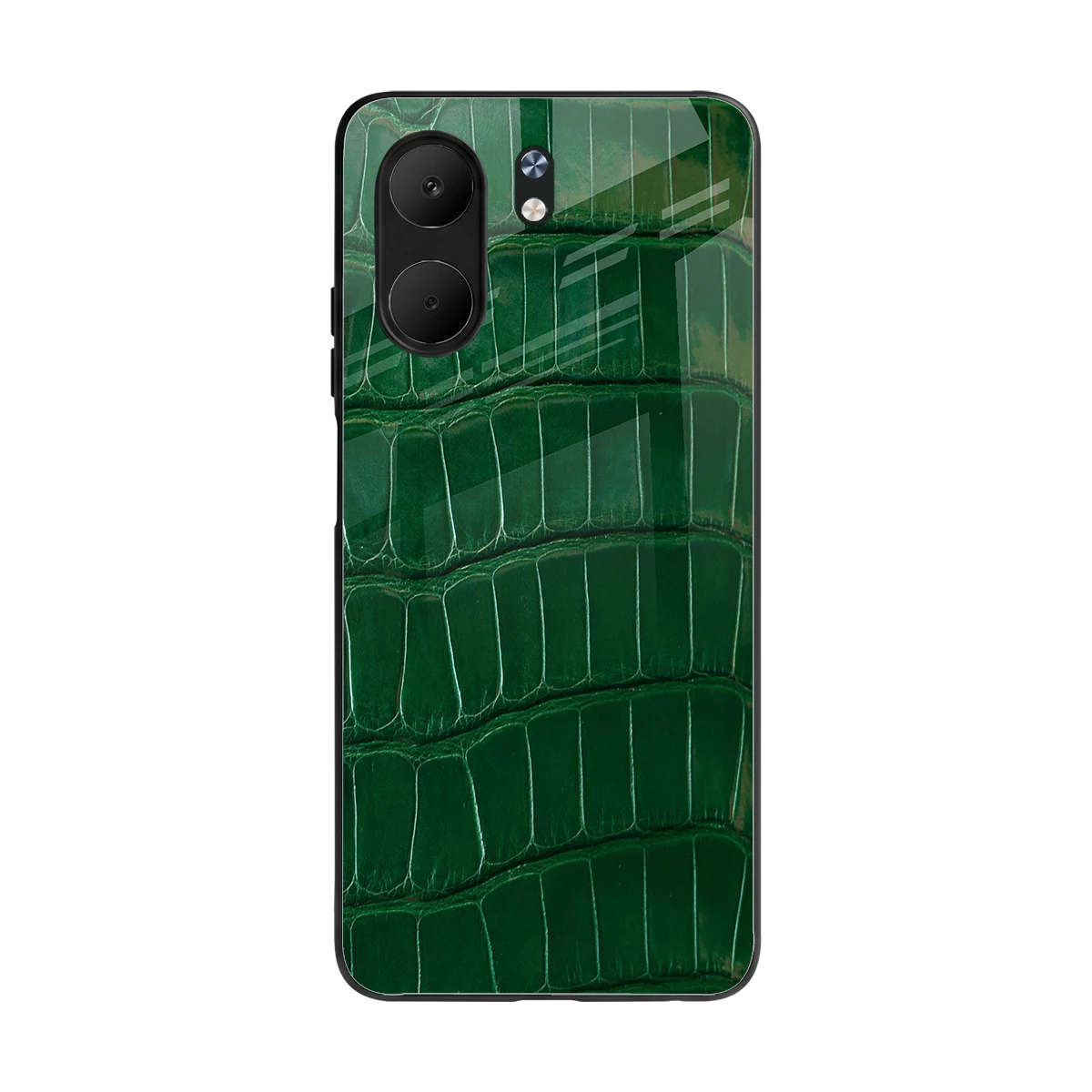 Croco Green back phone cover | glass case for oppo a5x 5g