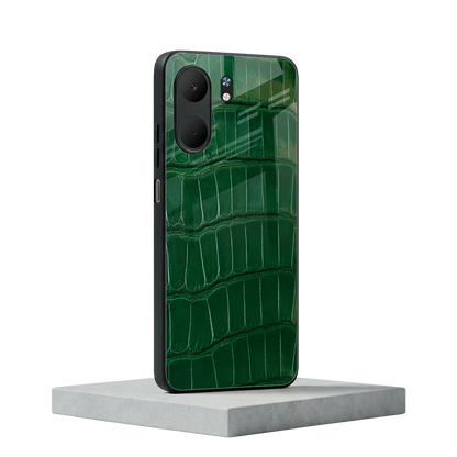 Croco Green oppo a5x 5g mobile cover | shockproof glass phone case