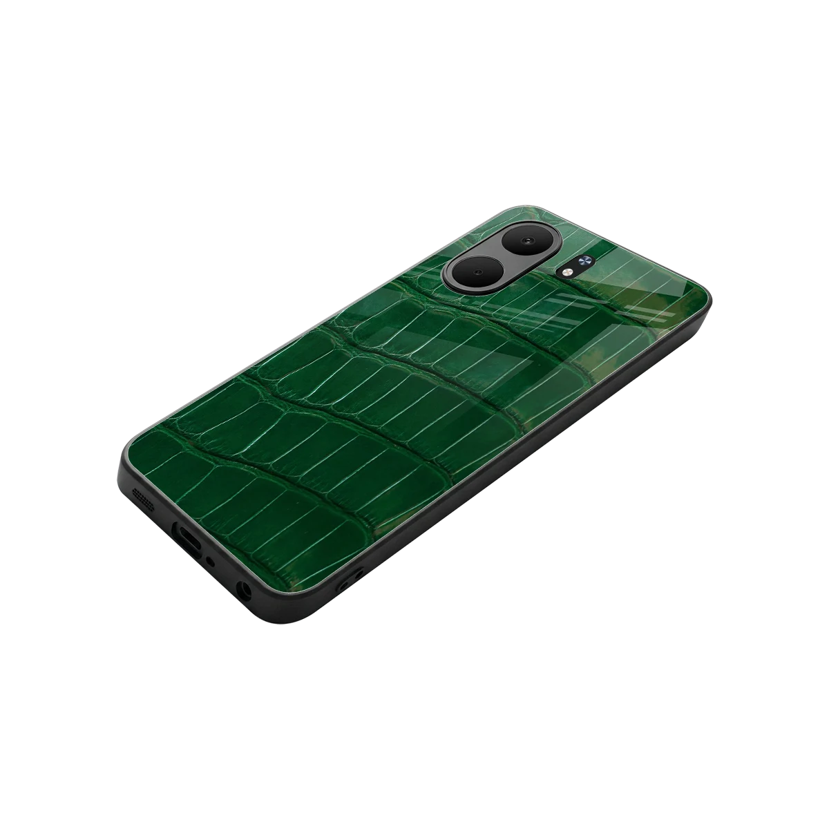Croco Green stylish phone case for oppo a5x 5g | glossy glass and slim fit