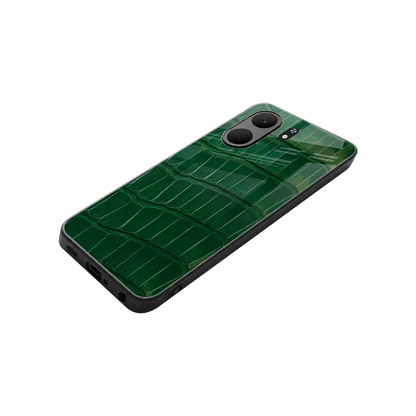 Croco Green stylish phone case for oppo a5x 5g | glossy glass and slim fit