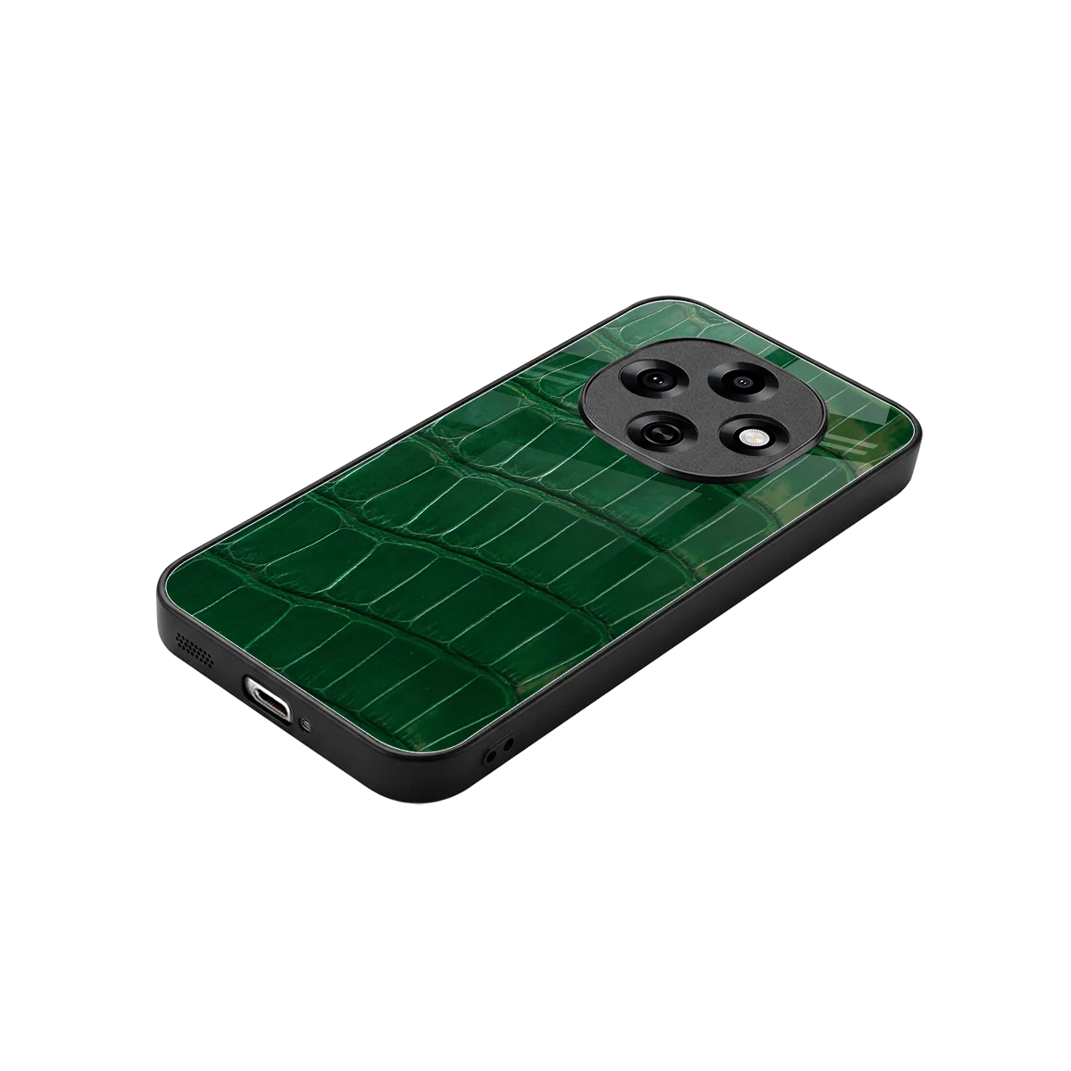 Croco Green stylish phone case for oppo f31 pro 5g | glossy glass and slim fit