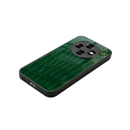 Croco Green stylish phone case for oppo f31 pro 5g | glossy glass and slim fit