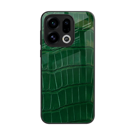 Croco Green back phone cover | glass case for oppo find x9
