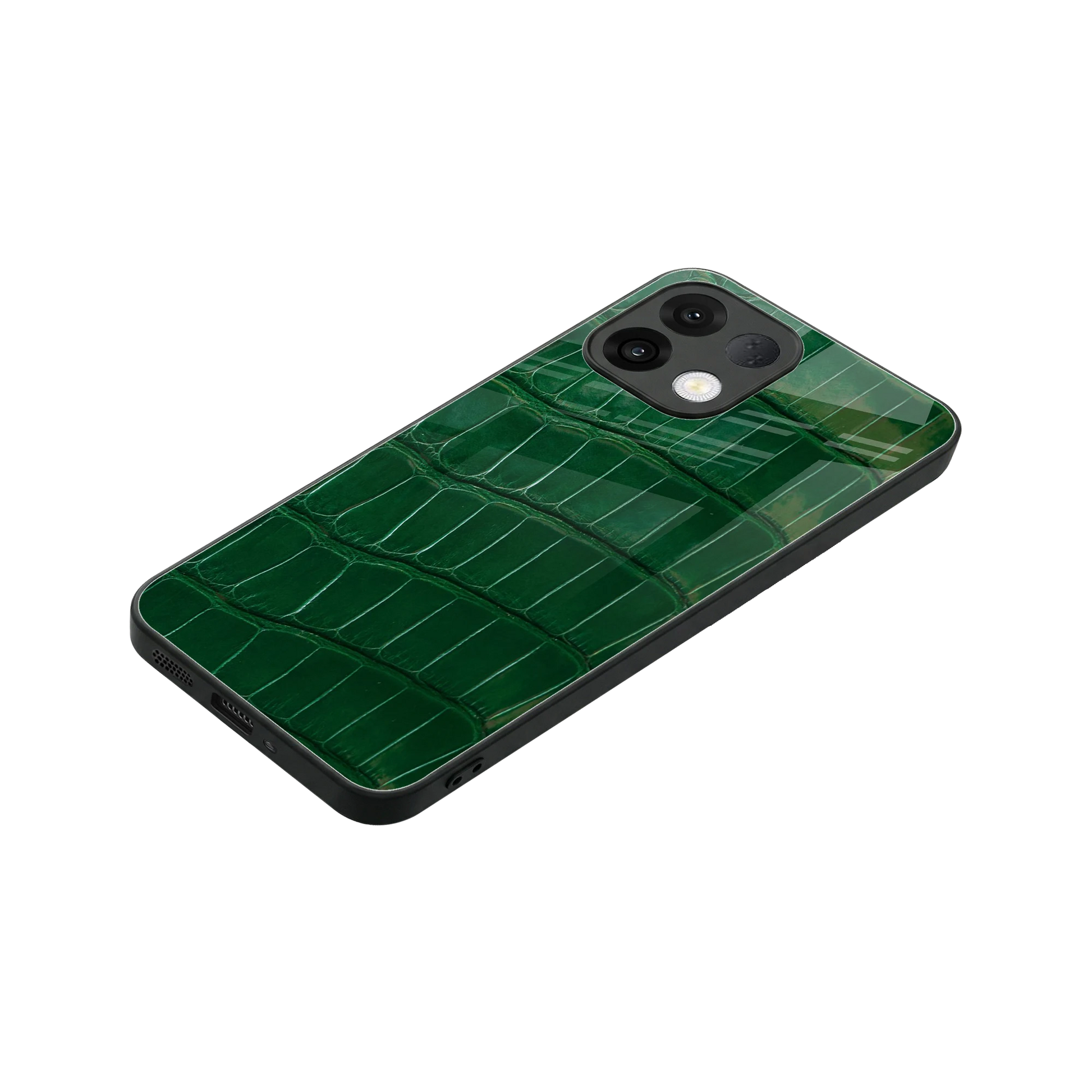 Croco Green stylish phone case for oppo k13 5g | glossy glass and slim fit