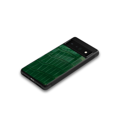 Croco Green google pixel 6 pro mobile cover | shockproof glass phone case