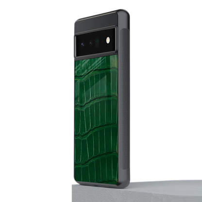 Croco Green stylish phone case for google pixel 6 pro | glossy glass and slim fit