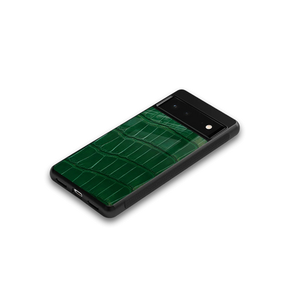 Croco Green google pixel 6a mobile cover | shockproof glass phone case