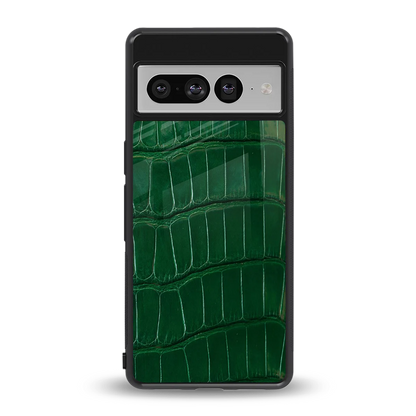 Croco Green back phone cover | glass case for google pixel 7 pro