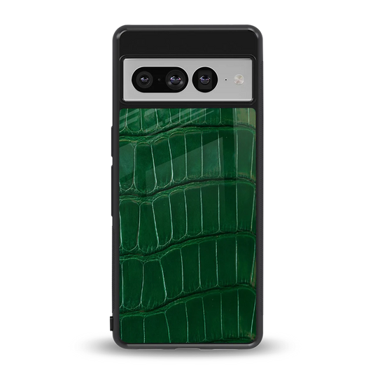 Croco Green back phone cover | glass case for google pixel 7 pro