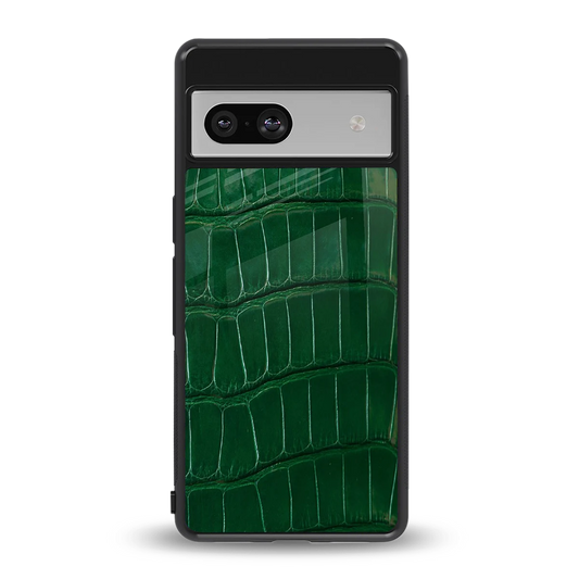 Croco Green back phone cover | glass case for google pixel 7a