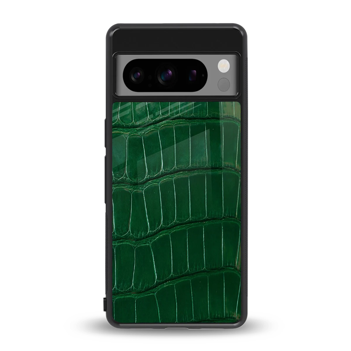 Croco Green back phone cover | glass case for google pixel 8 pro